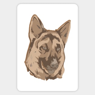 A German Shepherd head Drawing Magnet